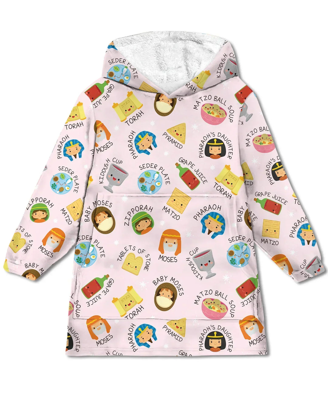 Cute Passover Characters Wearable Blanket Hoodie