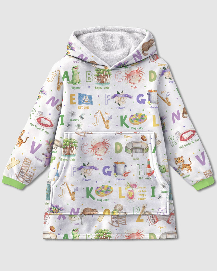 Alphabet of Lousiana Wearable Blanket Hoodie