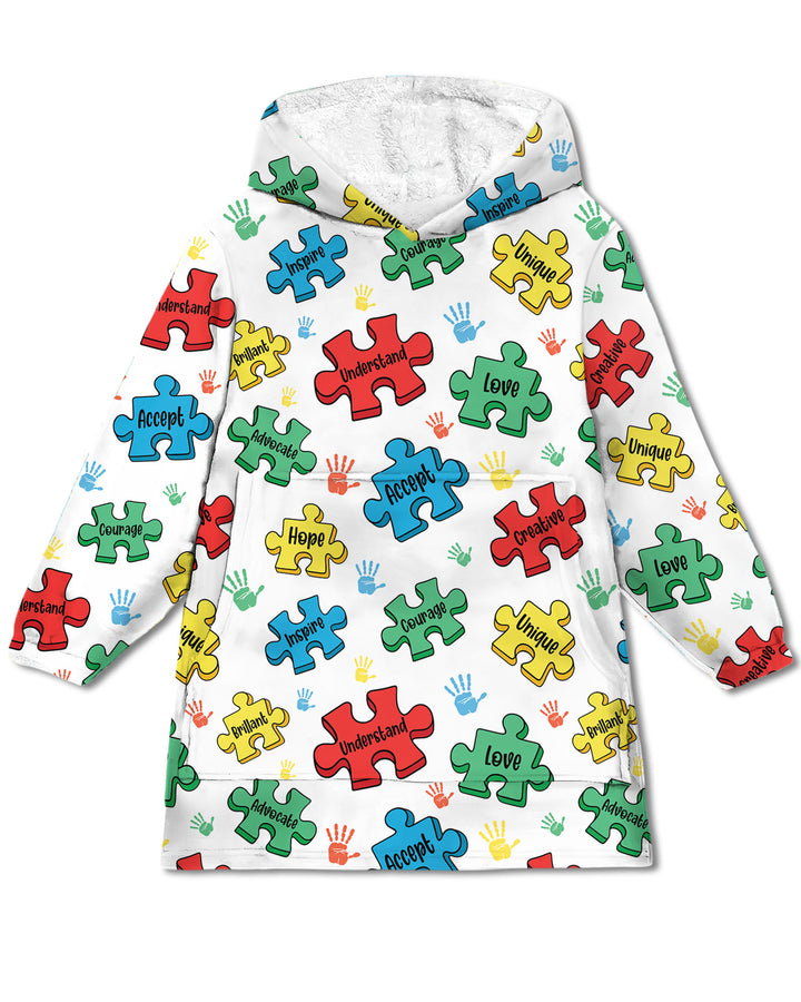 Puzzle You Are Wearable Blanket Hoodie