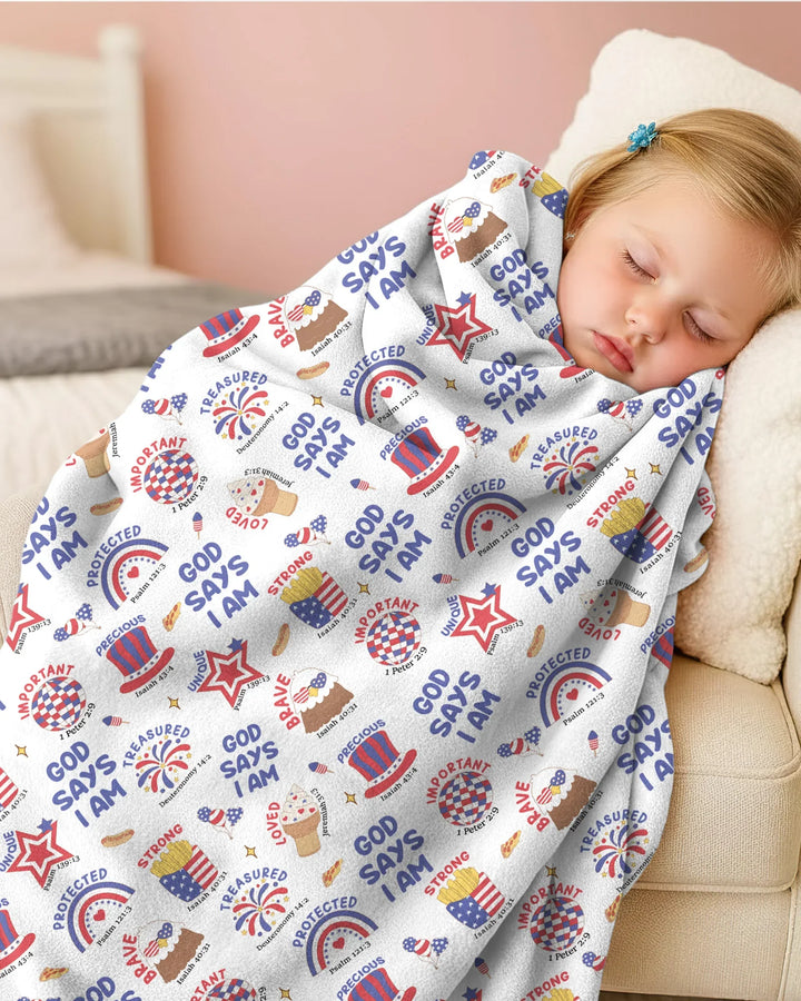 God Says I Am - America 250th Anniversary Bamboo Blanket