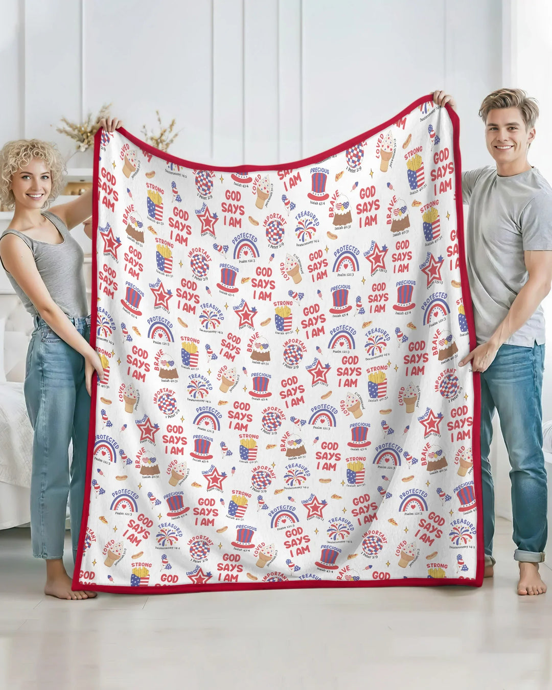 God Says I Am - America 250th Anniversary Bamboo Blanket