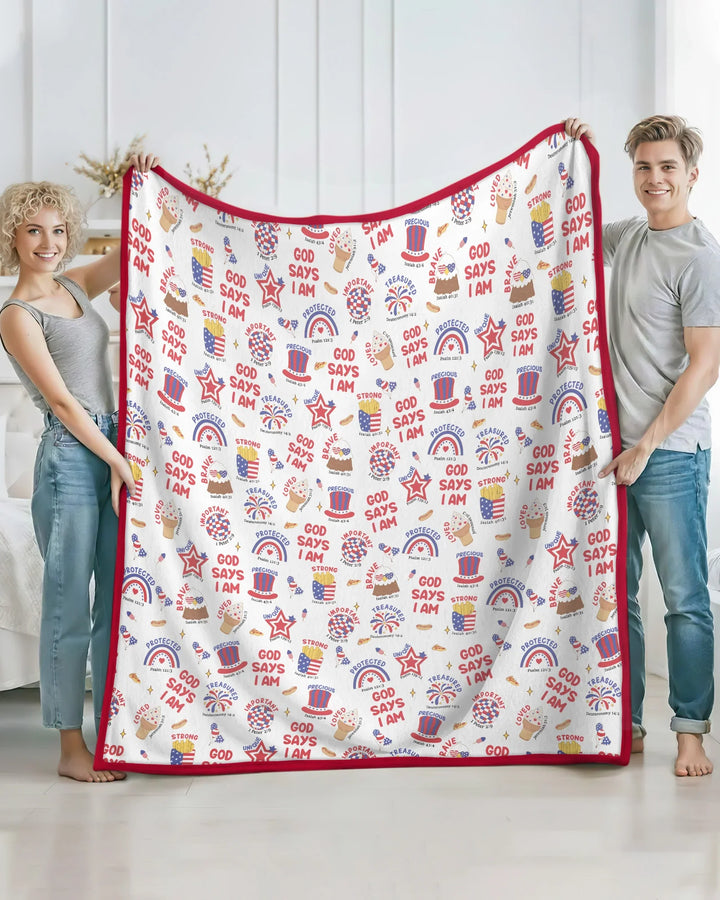 God Says I Am - America 250th Anniversary Bamboo Blanket
