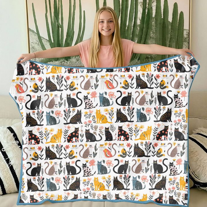 Botanical Cats Blanket