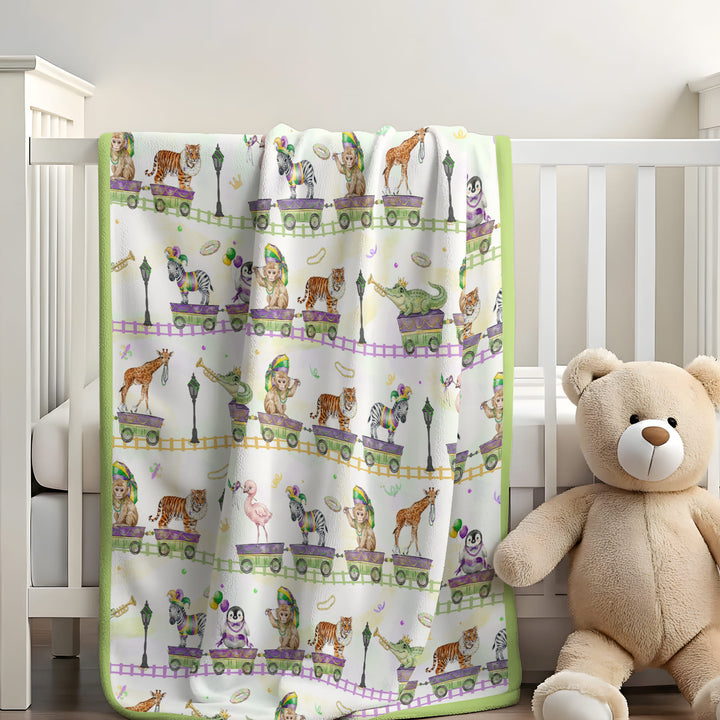 Mardi Gras Jungle Krewe Toddler Blanket
