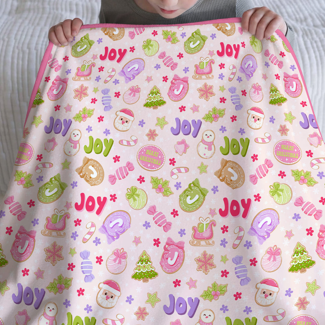 Custom Name Christmas Cookies Custom Toddler Blanket