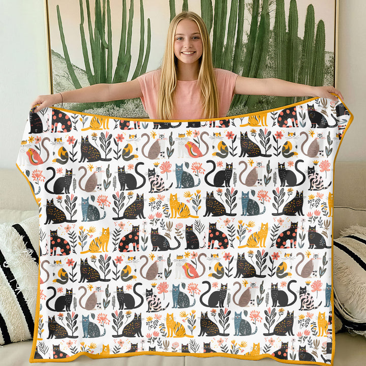 Botanical Cats Blanket