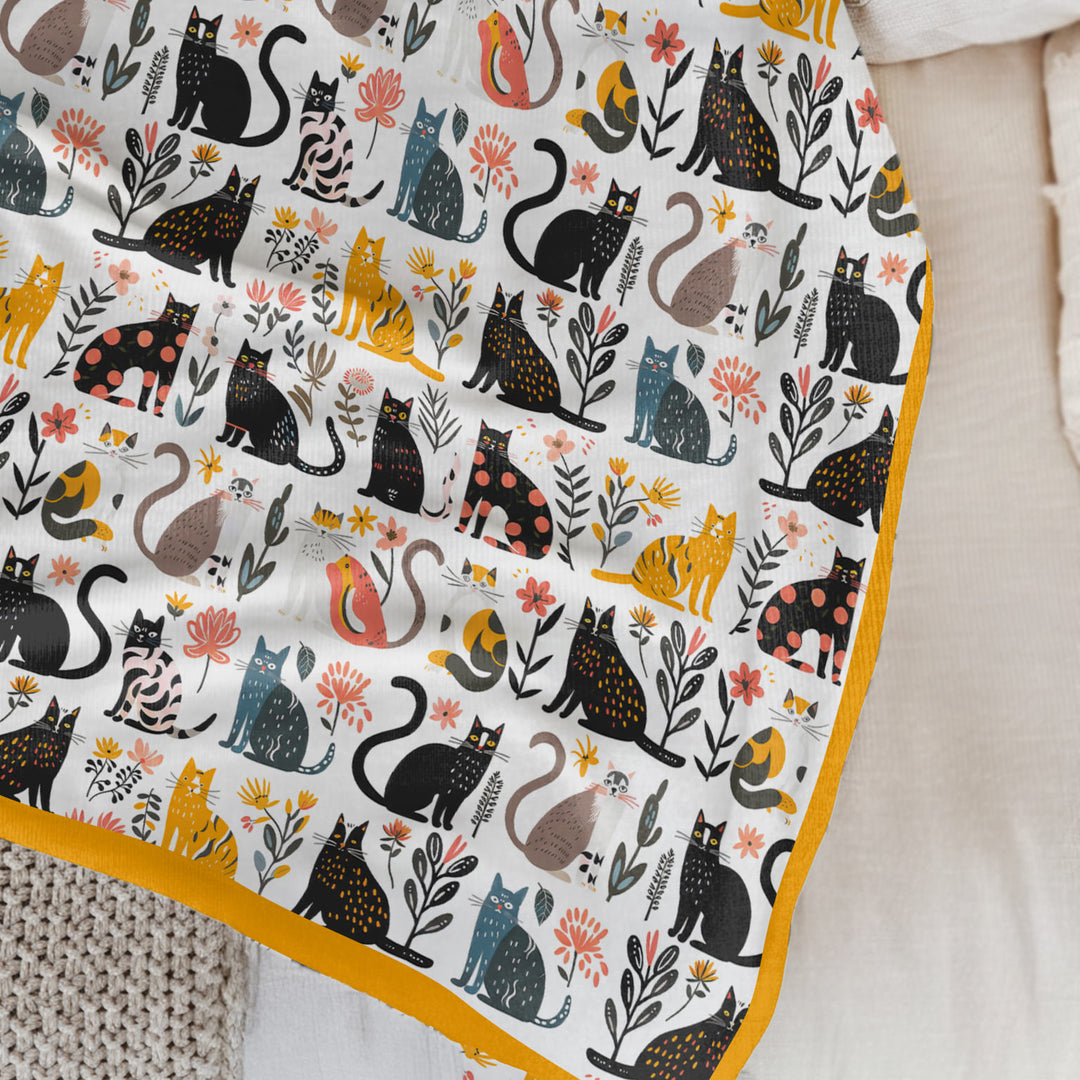 Botanical Cats Blanket