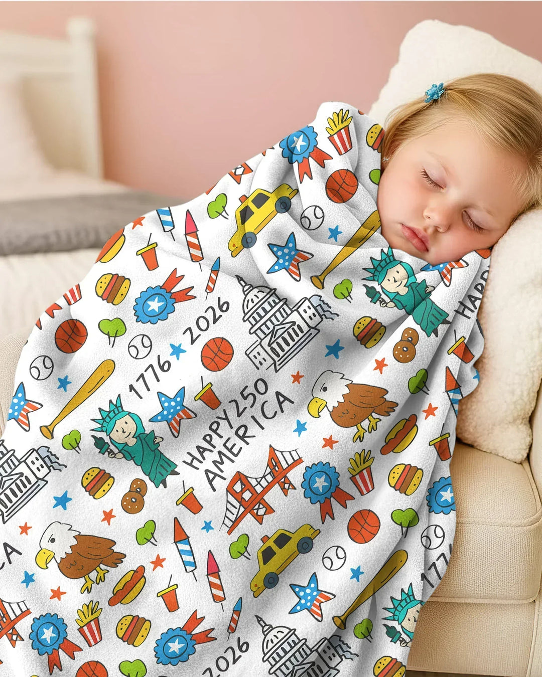 Happy 250 America 7626 Bamboo Blanket