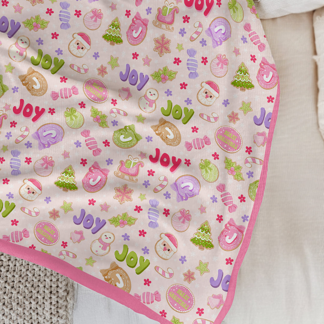 Custom Name Christmas Cookies Custom Toddler Blanket