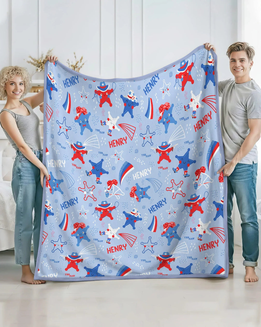 Howdy America Star Bamboo Blanket