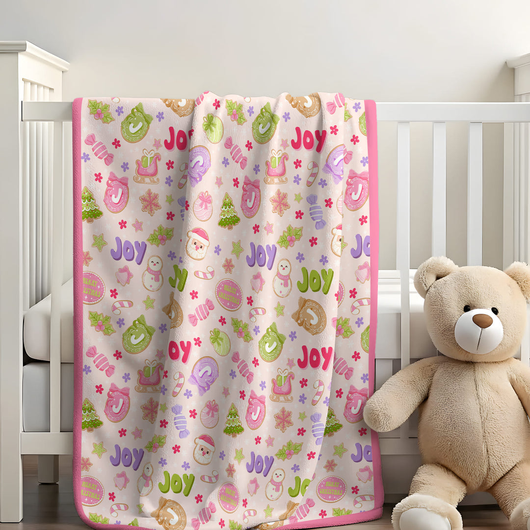 Custom Name Christmas Cookies Custom Toddler Blanket