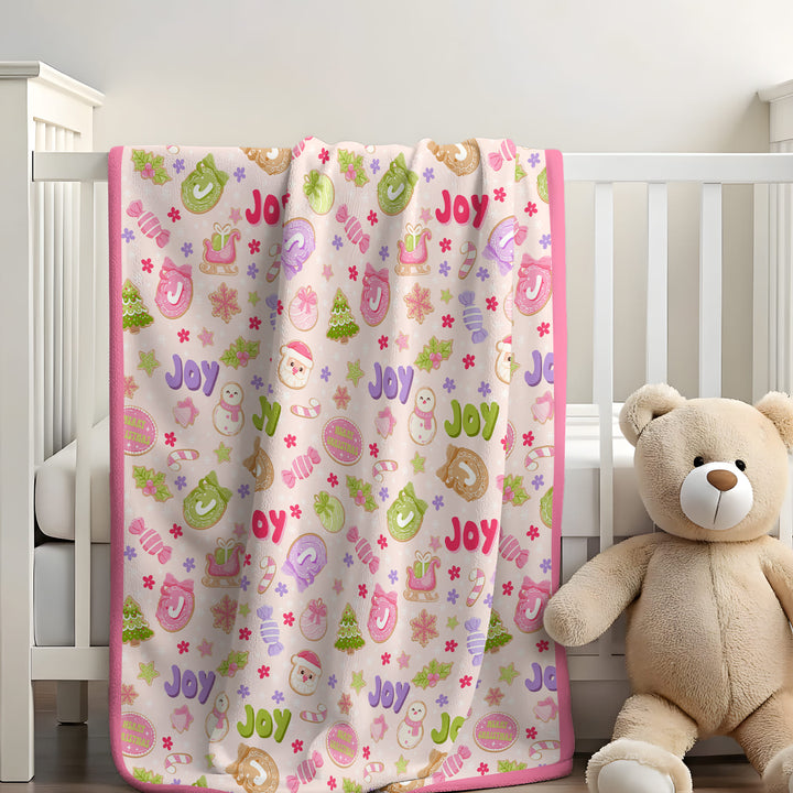 Custom Name Christmas Cookies Custom Toddler Blanket