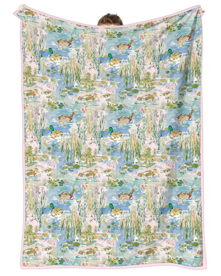 Watercolor Mallard Duck Bamboo Blanket