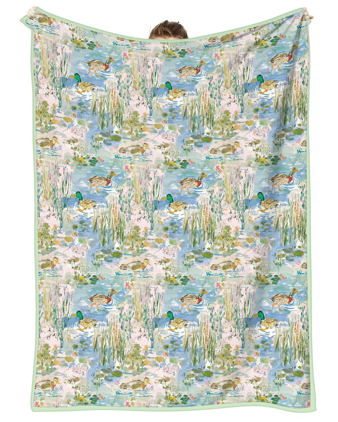 Watercolor Mallard Duck Bamboo Blanket