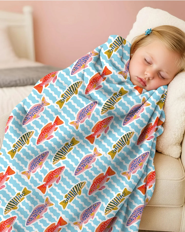 Preppy Fish Crew Bamboo Blanket