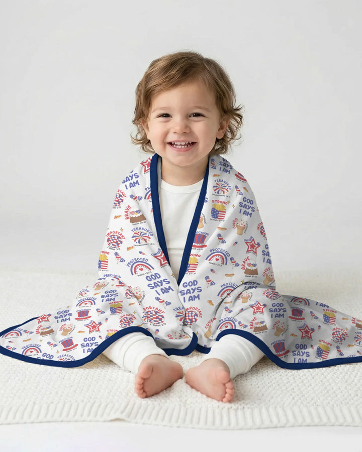 God Says I Am - America 250th Anniversary Bamboo Blanket