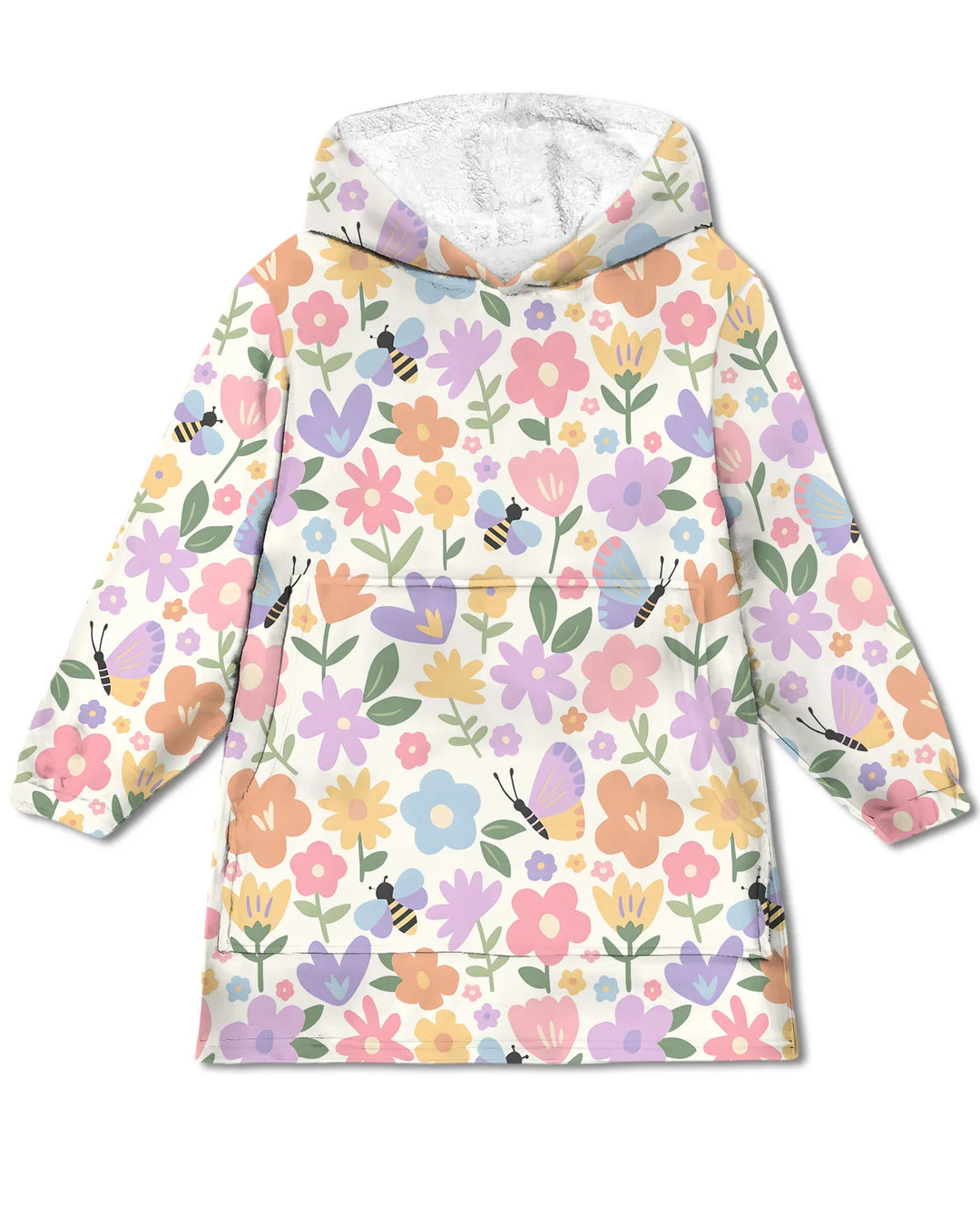 Flower Gardens Wearable Bamboo Blanket Hoodie