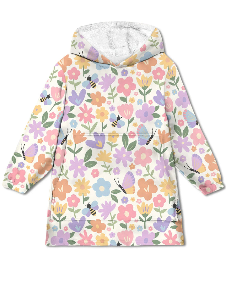 Flower Gardens Wearable Bamboo Blanket Hoodie