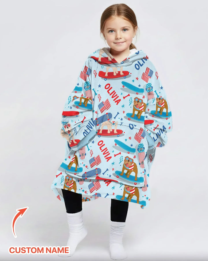 Joyful American Skates Custom Bamboo Blanket Hoodie