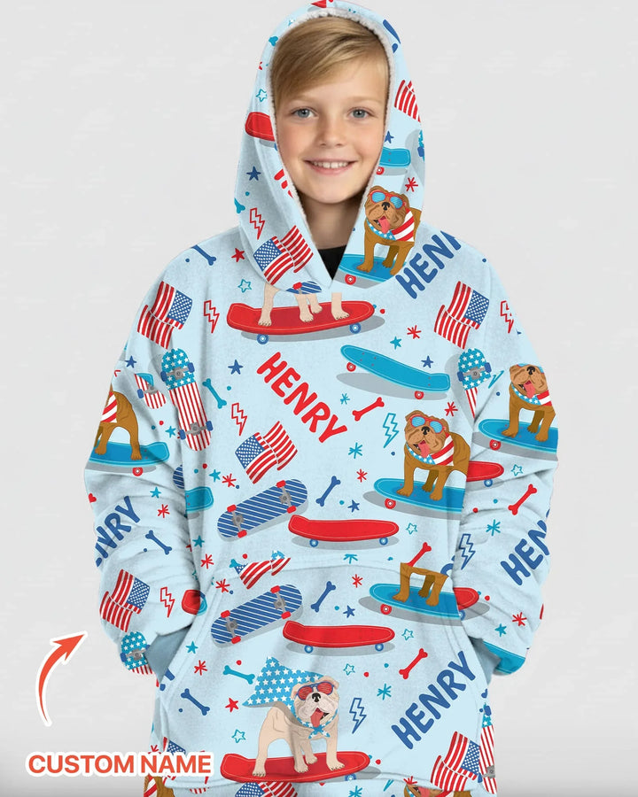 Joyful American Skates Custom Bamboo Blanket Hoodie