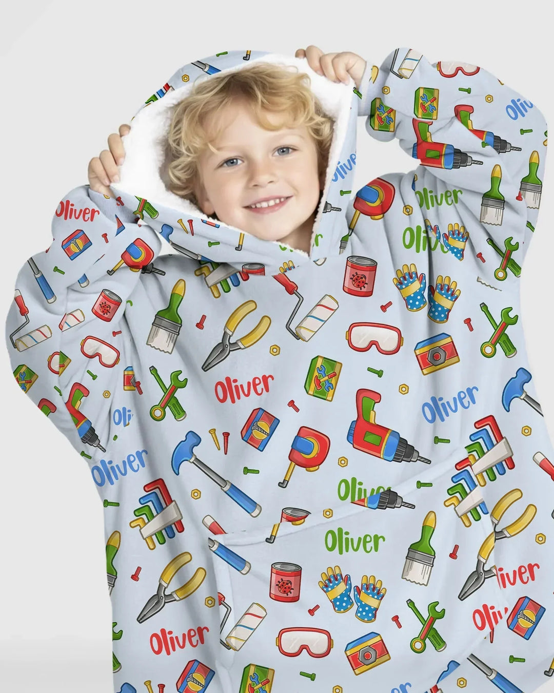 Custom Name Dad & Me Fixer Crew Bamboo Blanket Hoodie