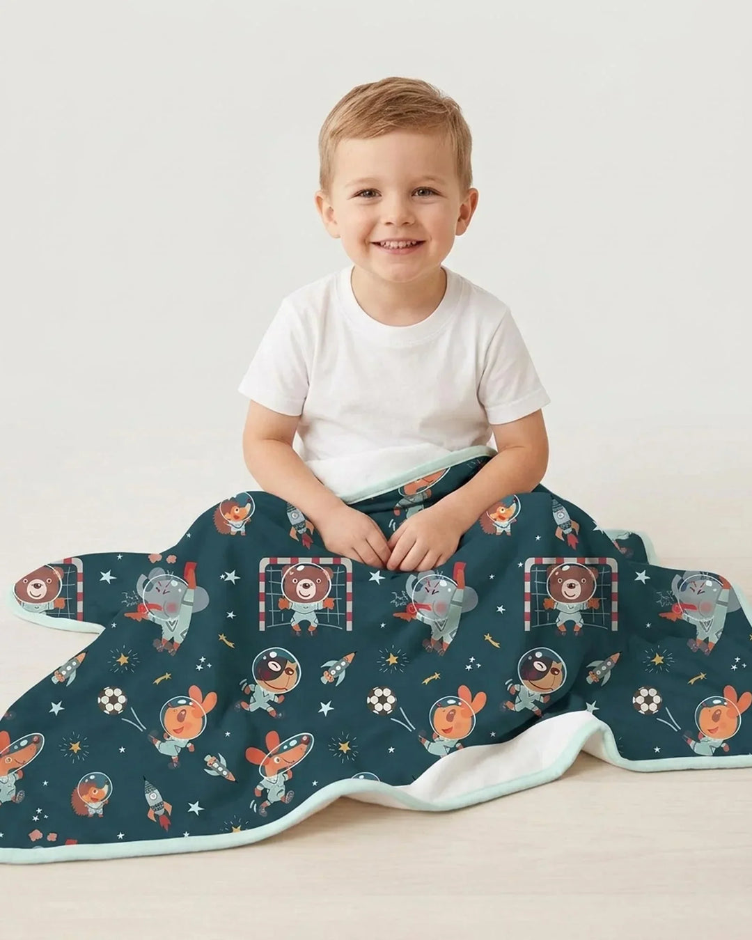 Space Soccer Bamboo Blanket