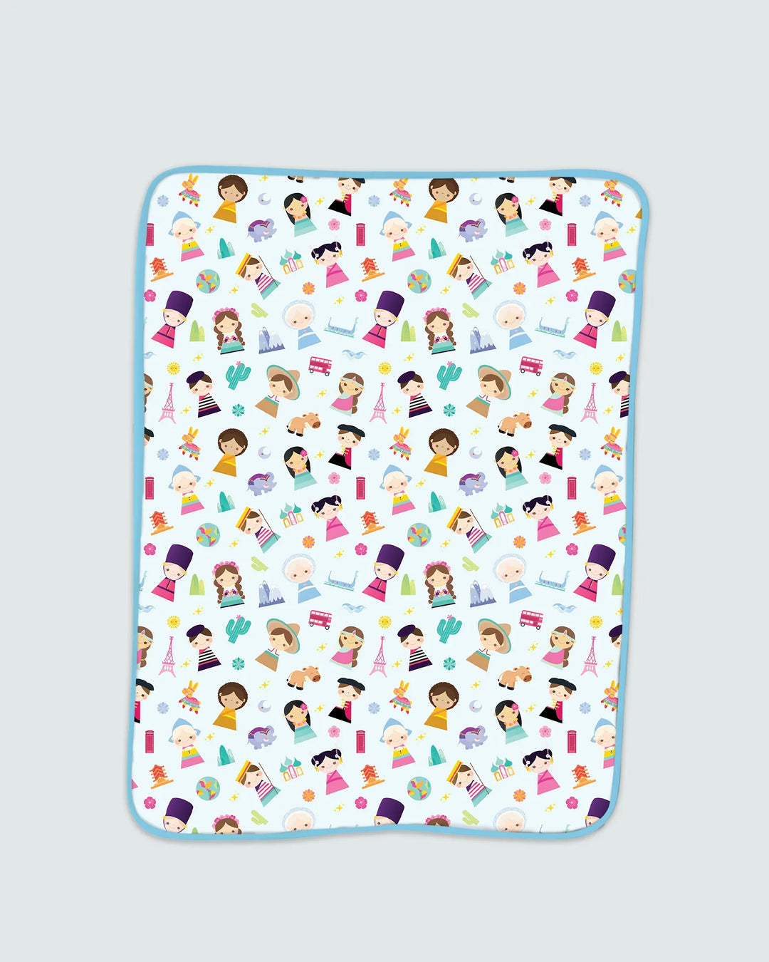 Tiny Friends Around the World Bamboo Blanket