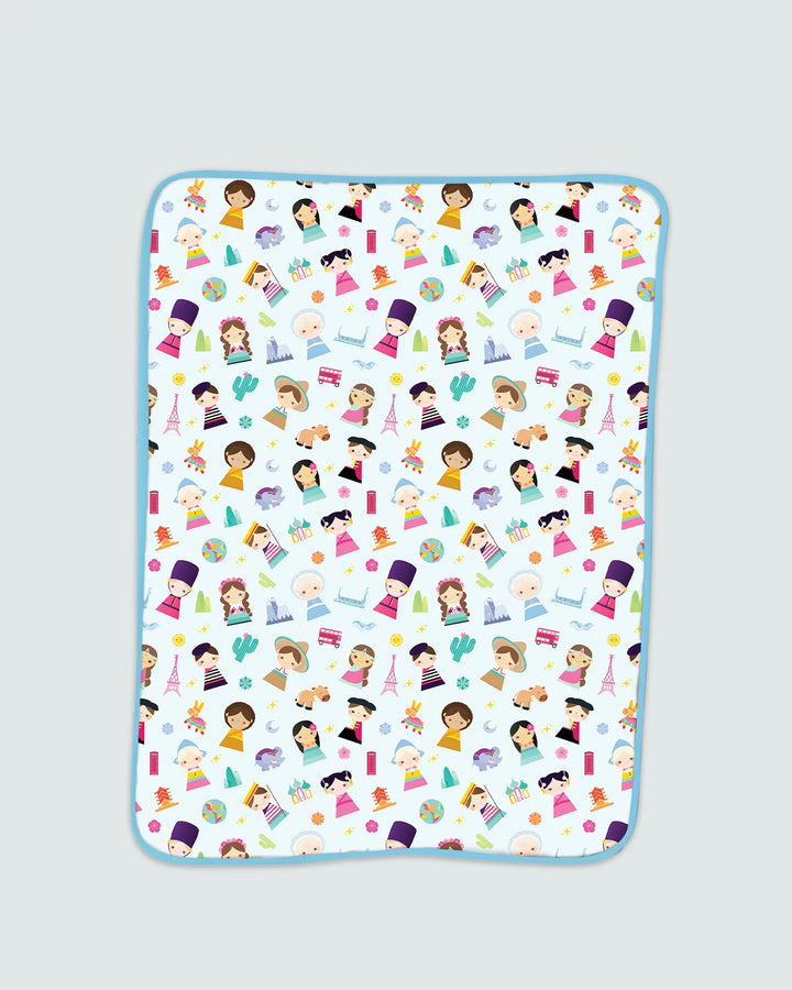 Tiny Friends Around the World Bamboo Blanket