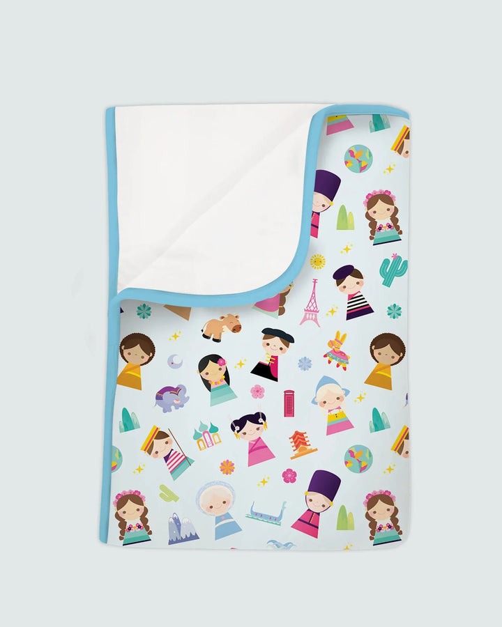 Tiny Friends Around the World Bamboo Blanket