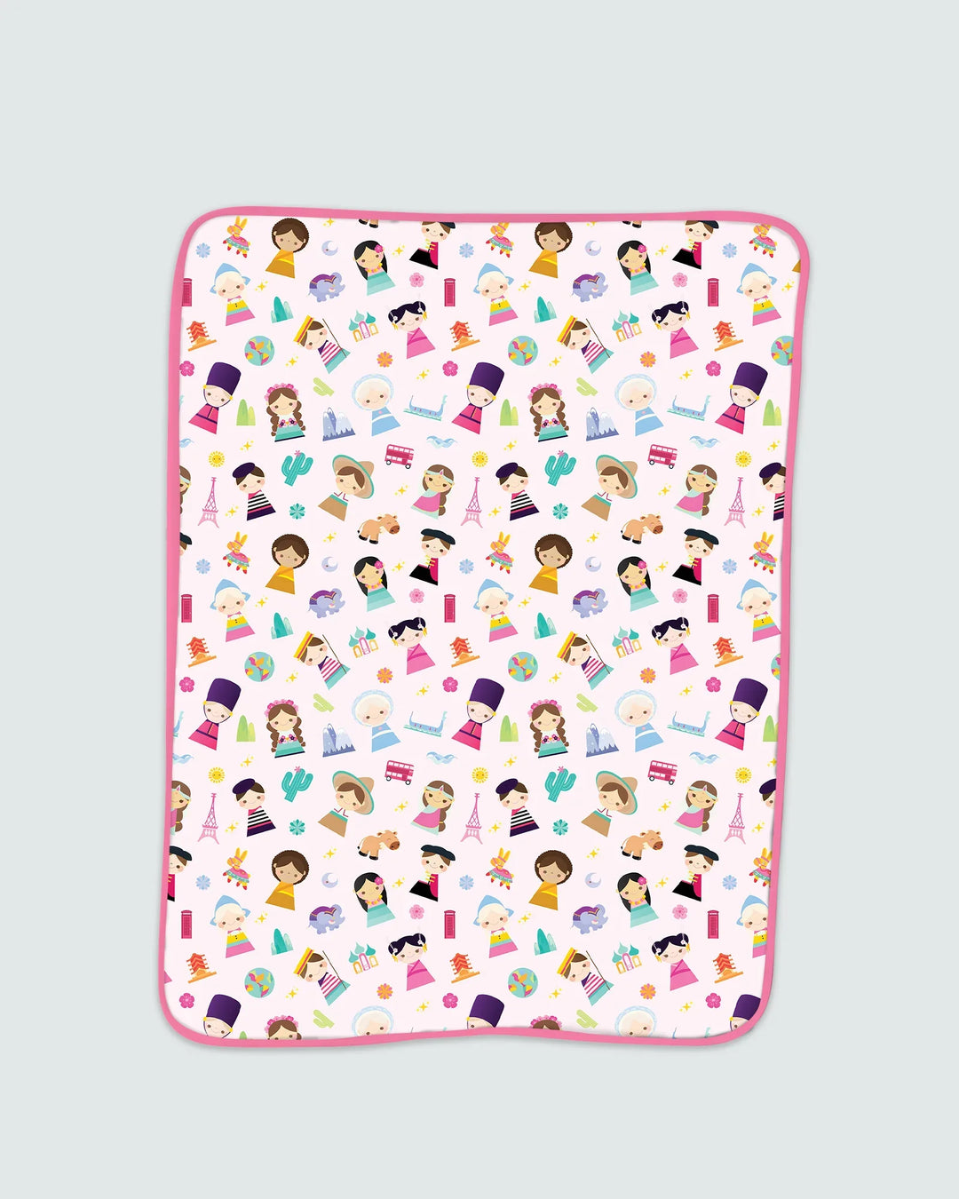 Tiny Friends Around the World Bamboo Blanket