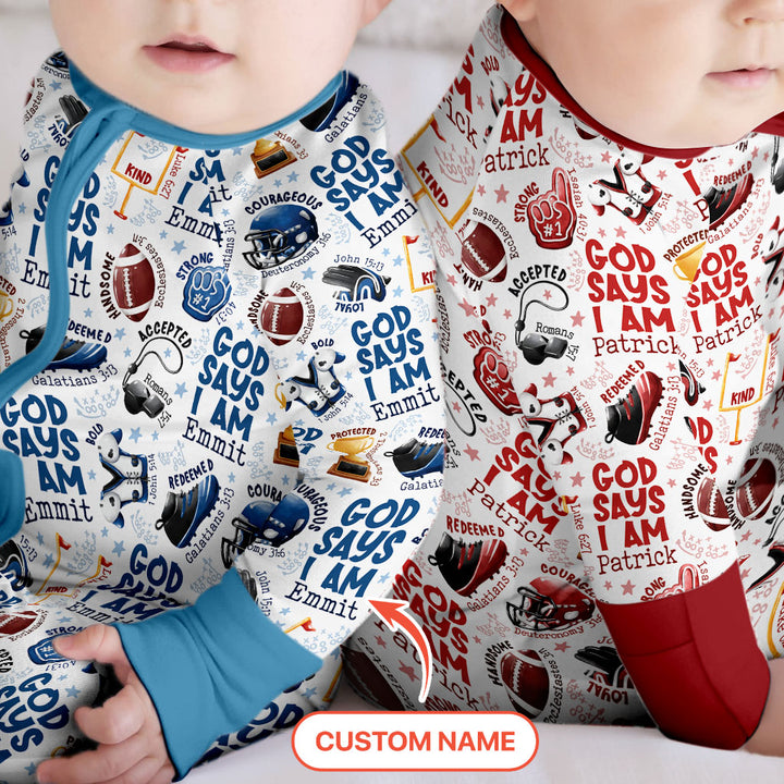 God Says I Am Touch Down Time Custom Name  Convertible Zippy