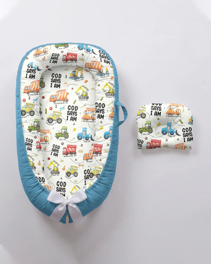 God Says I Am Boy Bamboo Baby Nest Bed