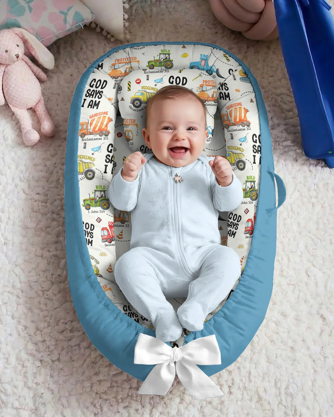 God Says I Am Boy Bamboo Baby Nest Bed
