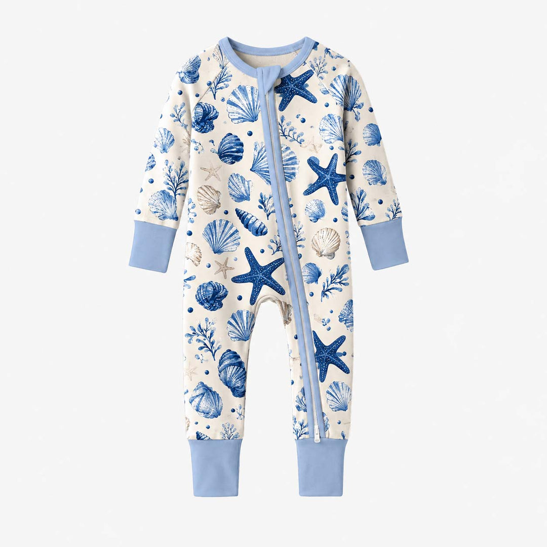 Blue Seashell Garden Bamboo Convertible Zippy