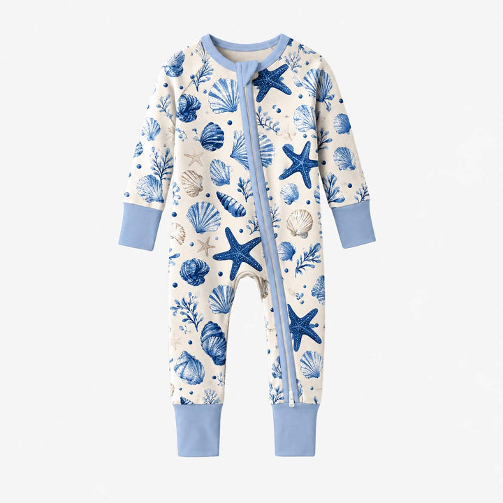 Blue Seashell Garden Bamboo Convertible Zippy