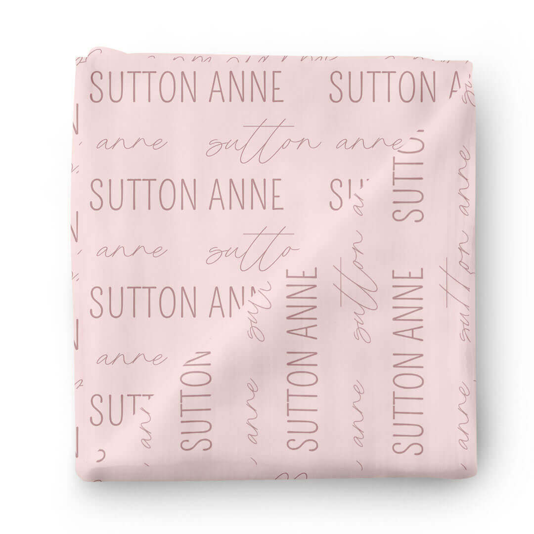 Personalized Baby Name Swaddle Blanket Block & Script