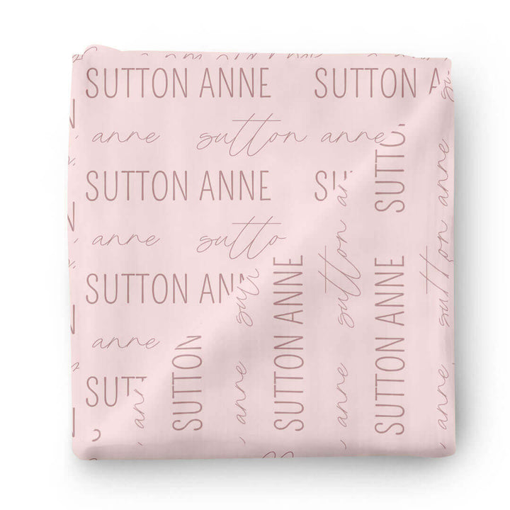 Personalized Baby Name Swaddle Blanket Block & Script