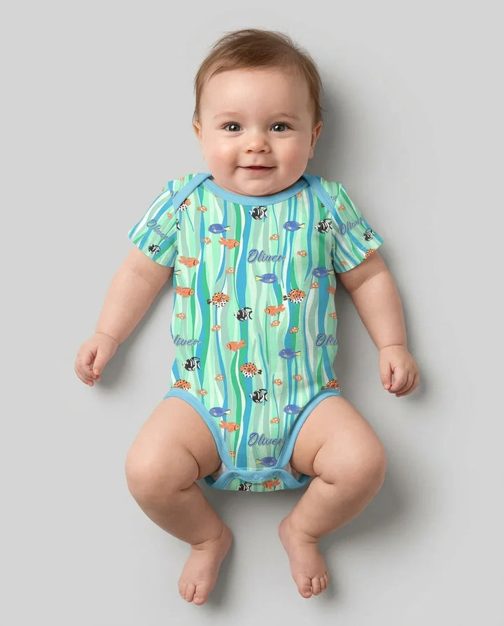 Custom Name Summer Beach Bamboo Bodysuit