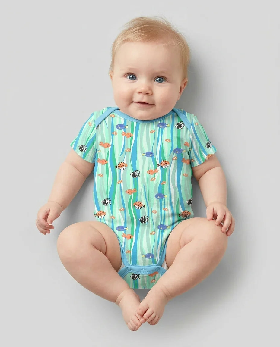 Custom Name Summer Beach Bamboo Bodysuit