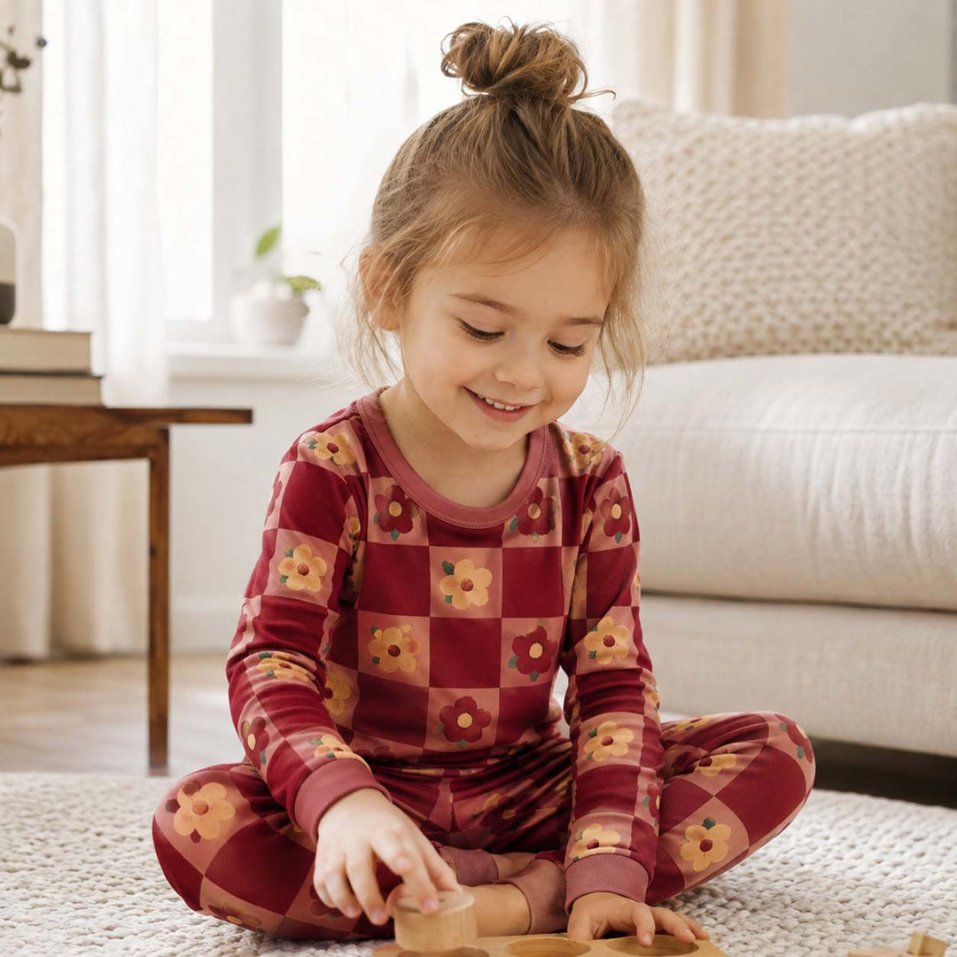 Botanical Floral Beauty Bamboo Two Piece Long Sleeve Pajama Set