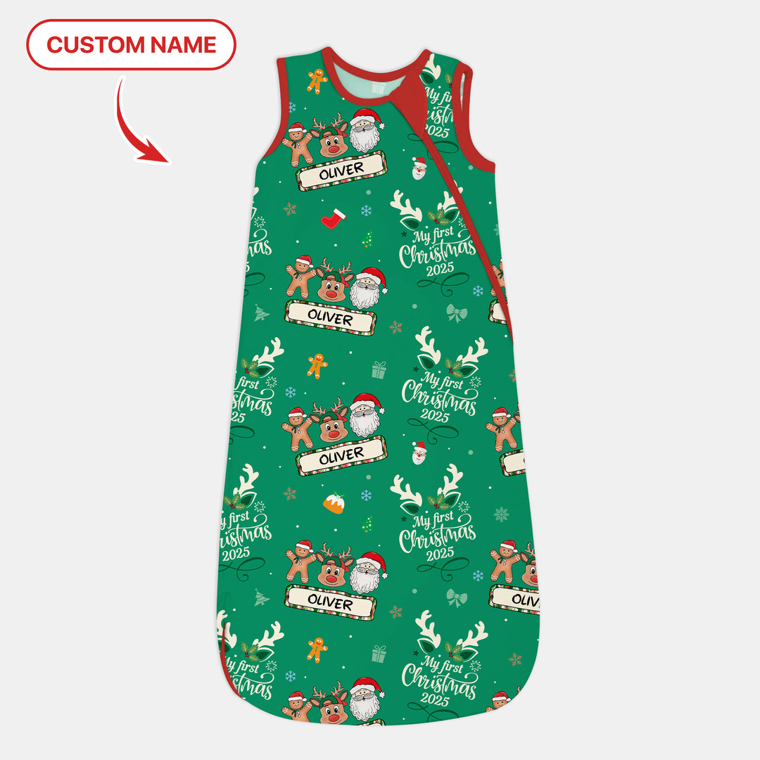 Benutzerdefinierter Name "My Deer First's Christmas" für Jungen - Schlafsack