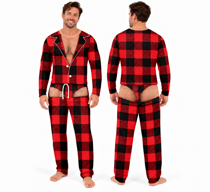 Personalized Funny Christmas Bamboo Men's Pajama Set (TIB)