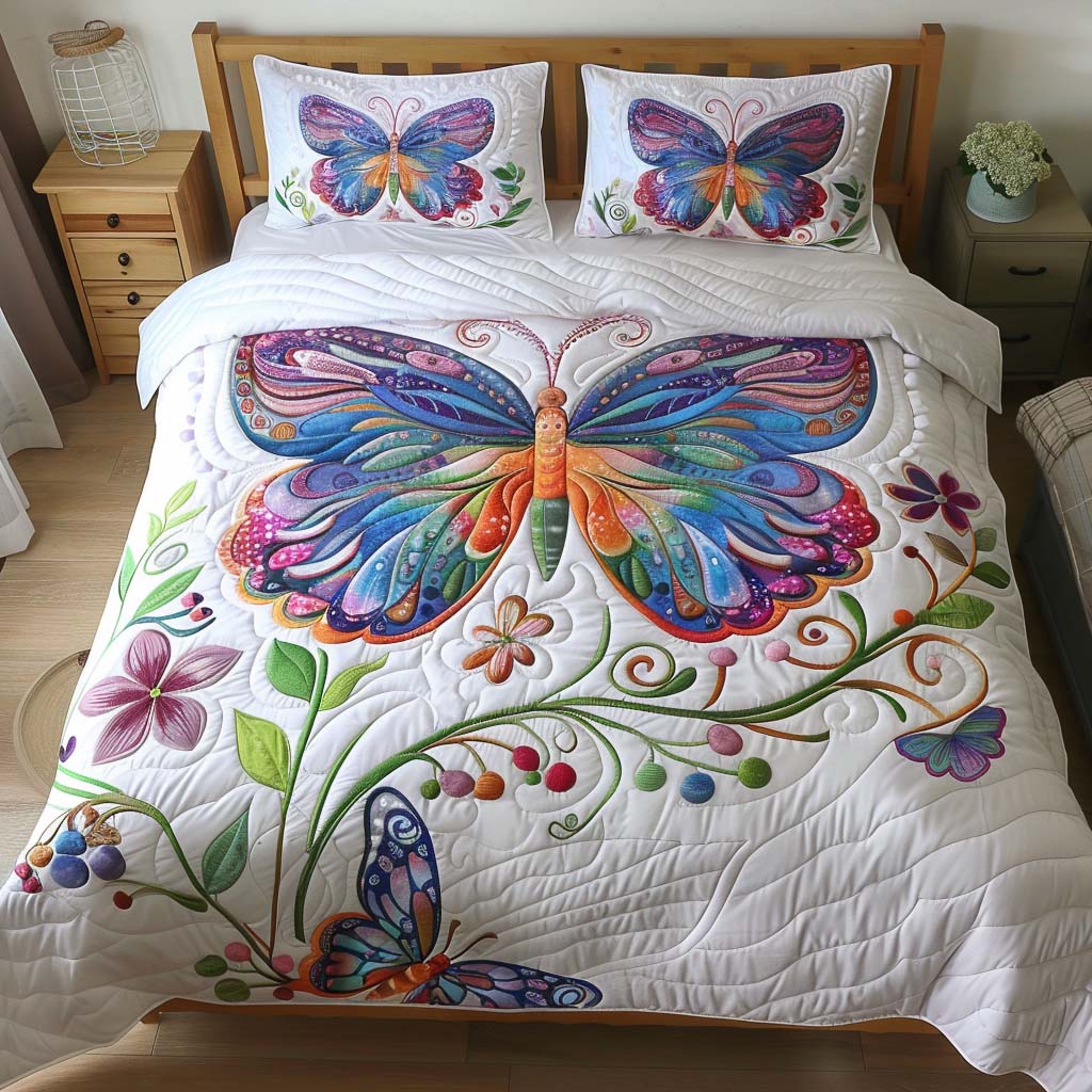 Butterfly Bloom Harmony Bamboo Quilt Bedding Set