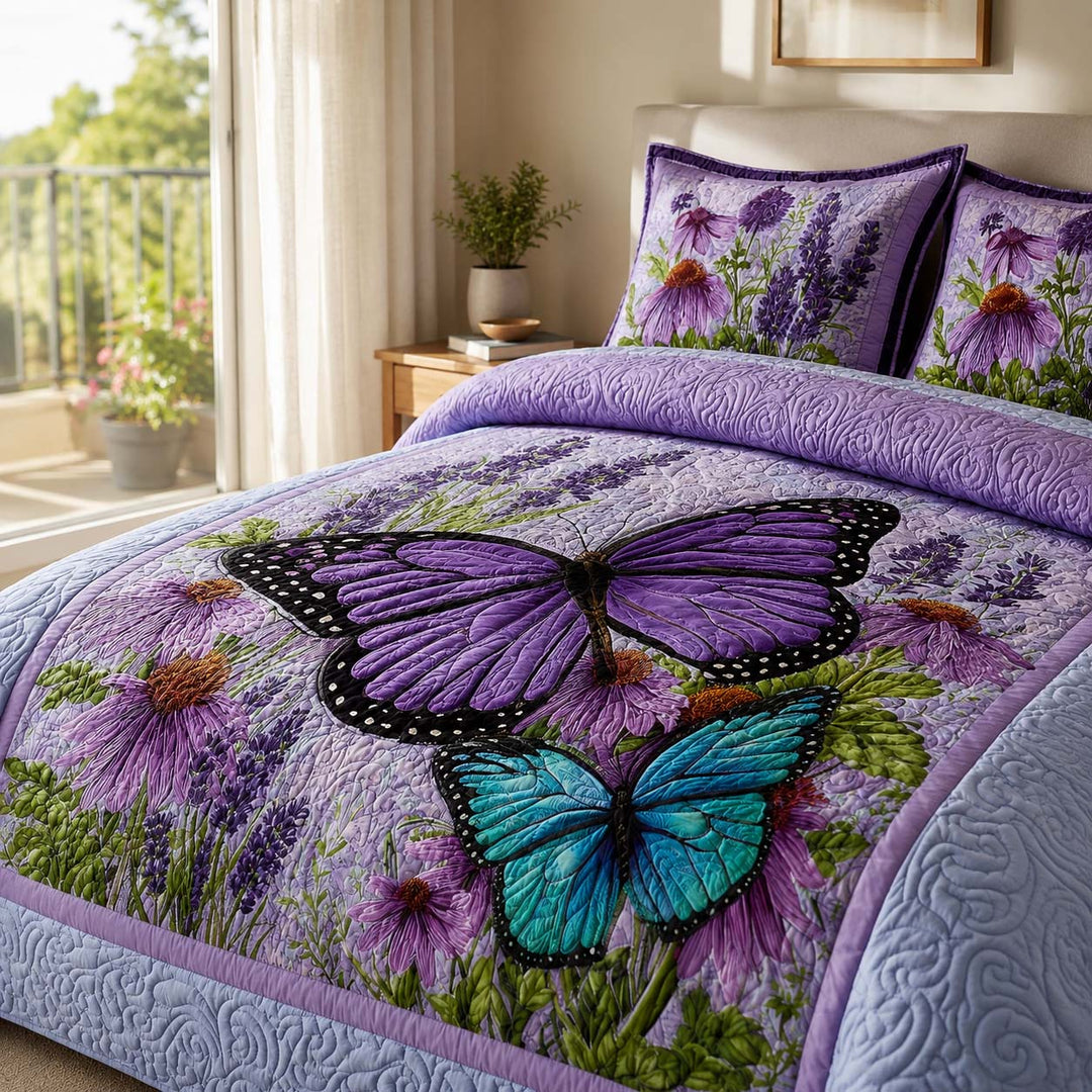 Butterfly Charm Bamboo Quilt Bedding Set