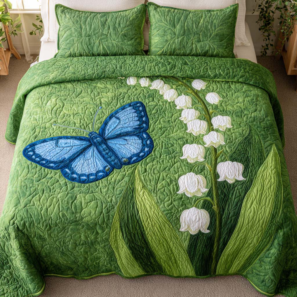 Butterfly Floral Grace Bamboo Quilt Bedding Set