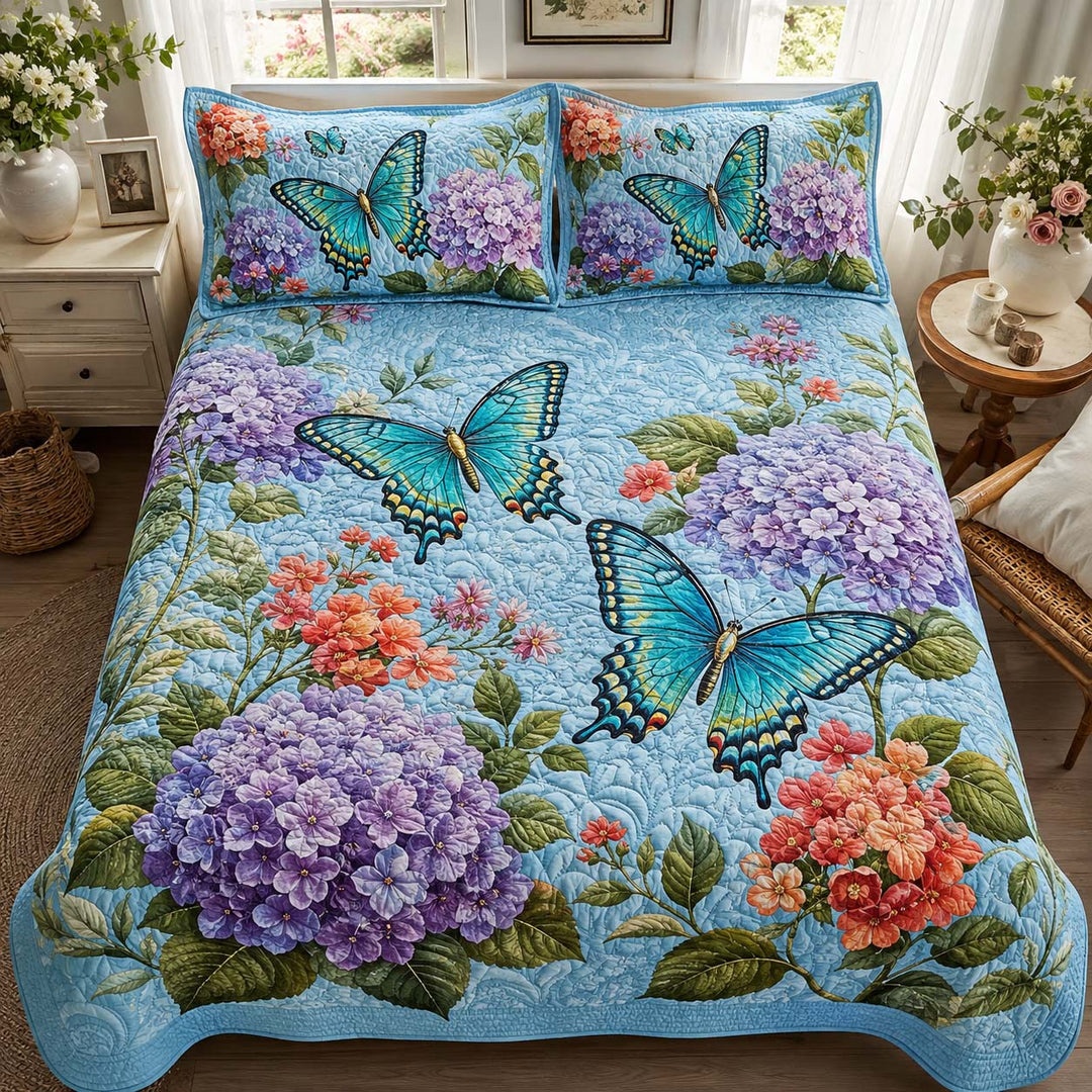 Butterfly Garden Bliss Bamboo Quilt Bedding Set