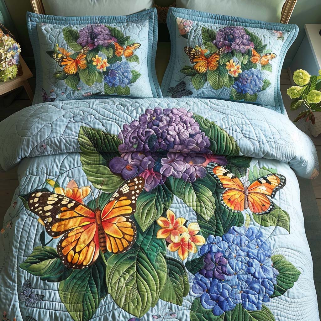 Butterfly Meadow Magic Bamboo Quilt Bedding Set