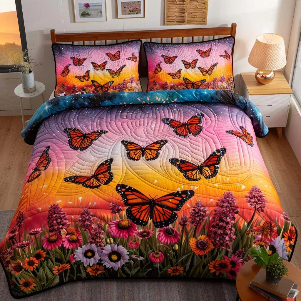 Butterfly Whispering Breeze Bamboo Quilt Bedding Set