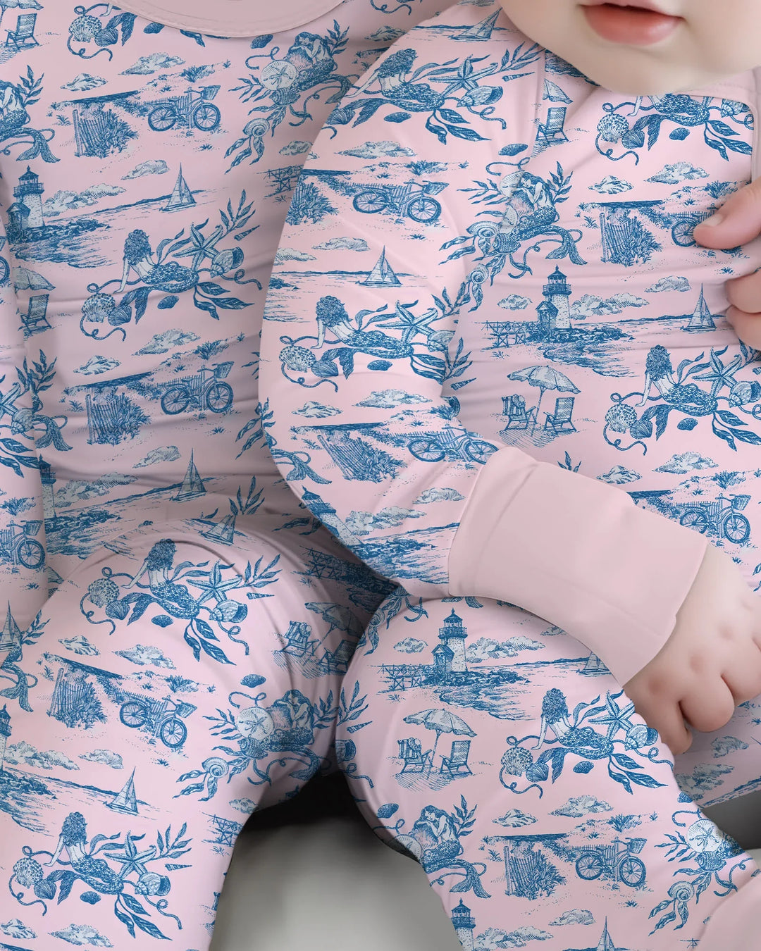Mameluco con cremallera convertible de bambú Summer Toile