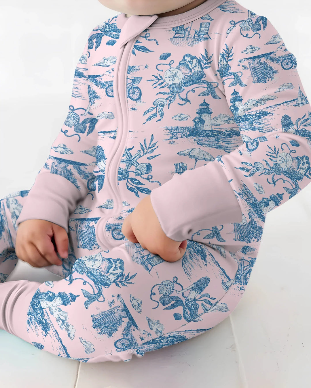 Mameluco con cremallera convertible de bambú Summer Toile
